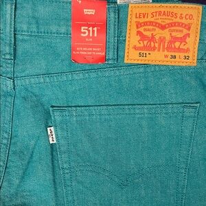 Levi's 511 Slim Men's Jeans size 38 x 32 in Teal